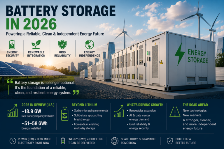 Battery storage 2026 grid scale energy storage system renewable energy