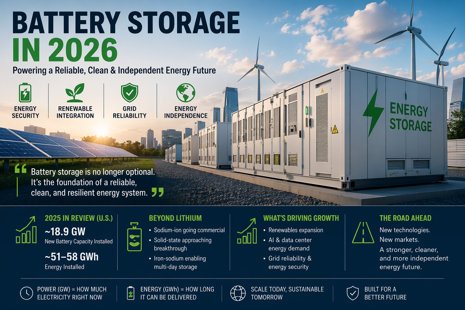 Battery storage 2026 grid scale energy storage system renewable energy